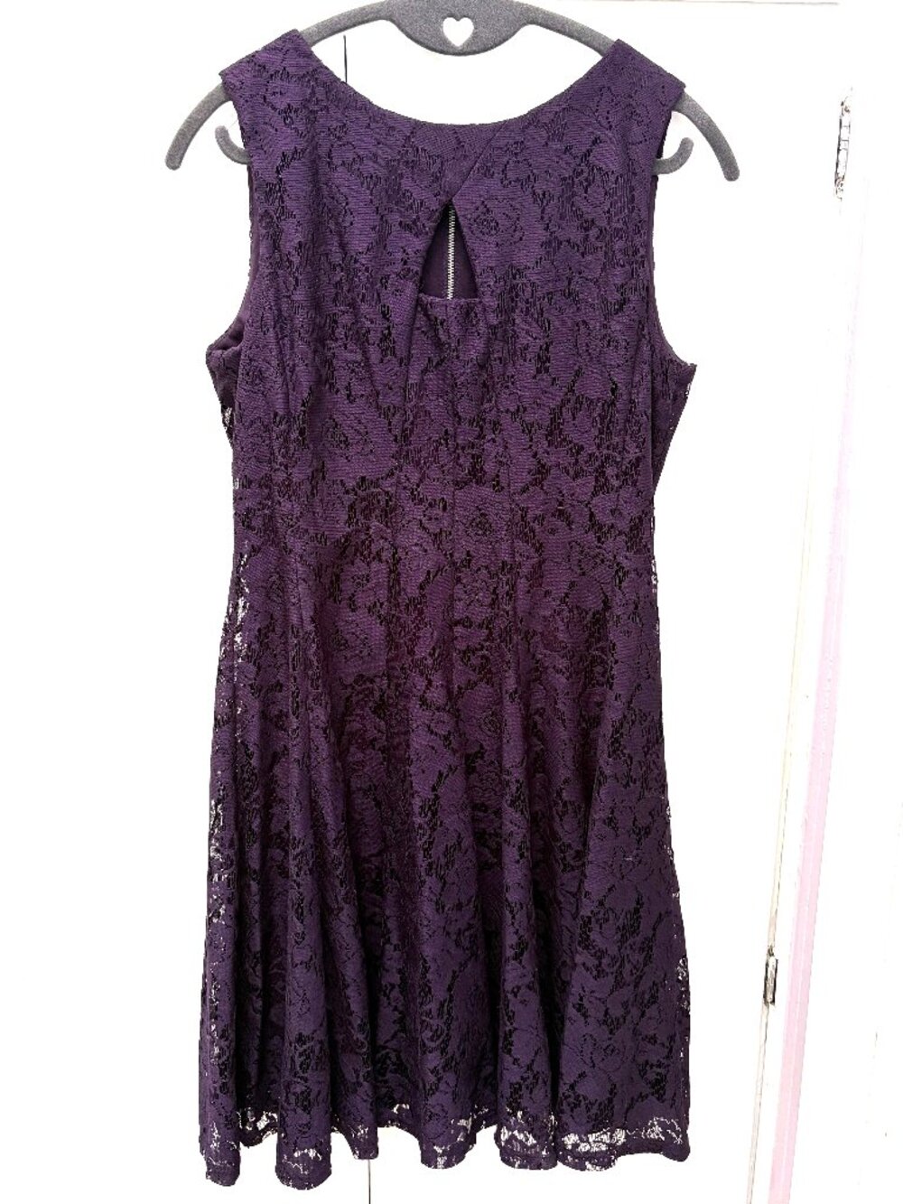 Danny & Nicole 6P Purple Floral Lace Fit & Flare Cocktail Dress